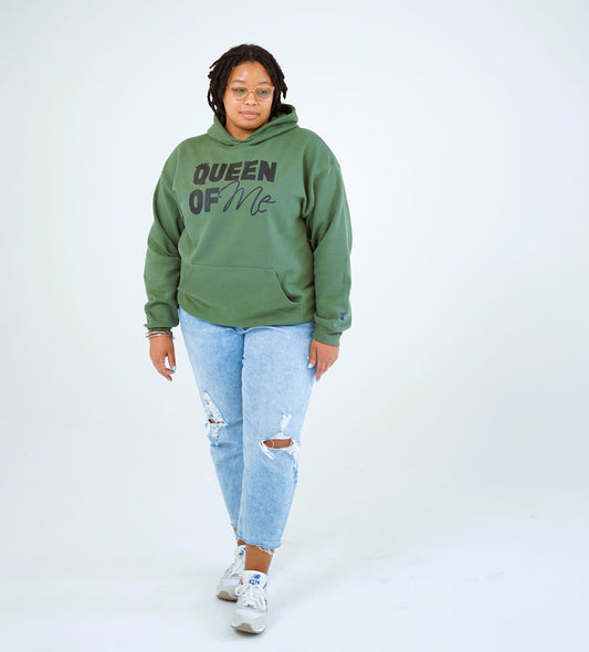 Queen of Me Hoodie – Military Green