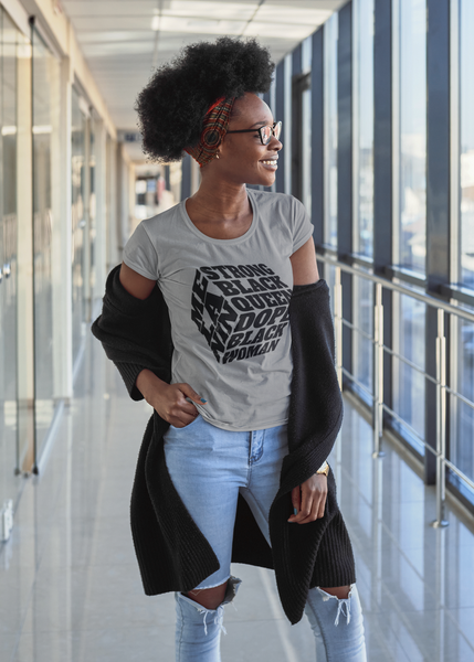 Strong Black Woman cube graphic tshirt